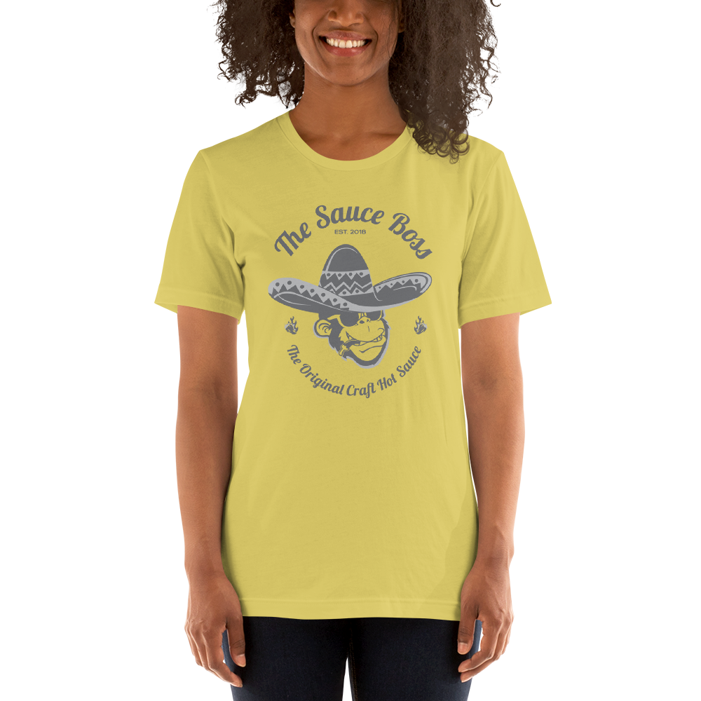 The Sauce Boss Original Craft Hot Sauce - Grey Logo-  Short-Sleeve Unisex T-Shirt