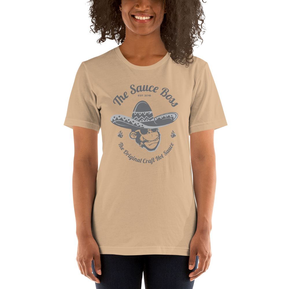The Sauce Boss Original Craft Hot Sauce - Grey Logo-  Short-Sleeve Unisex T-Shirt